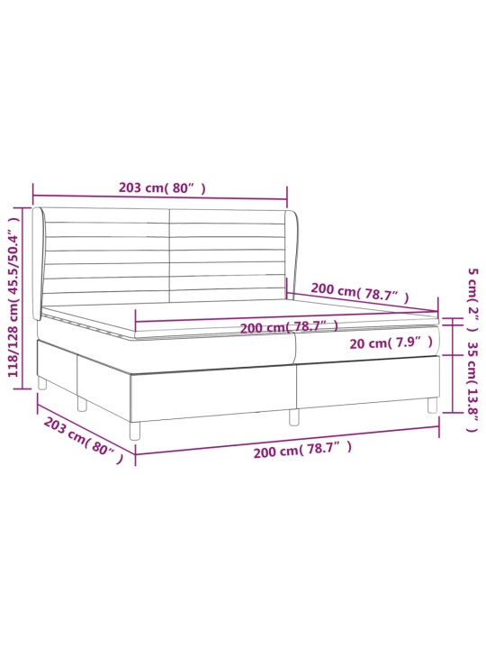 Box spring postel s matrací černá 200x200 cm samet
