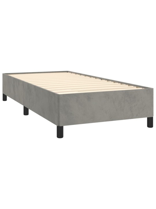 Box spring postel s matrací světle šedá 90x200 cm samet