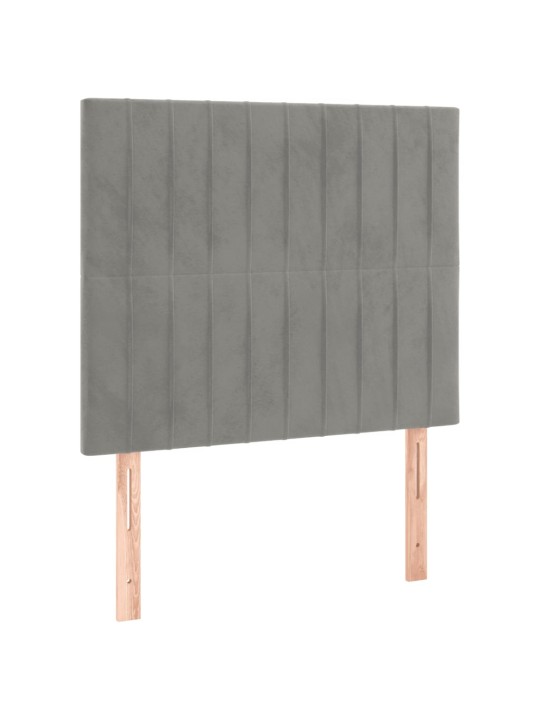 Box spring postel s matrací světle šedá 90x200 cm samet