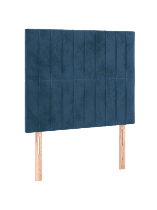 Box spring postel s matrací tmavě modrá 90x200 cm samet