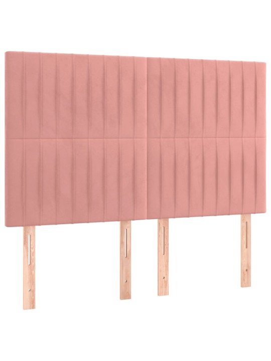 Box spring postel s matrací růžová 140x190 cm samet