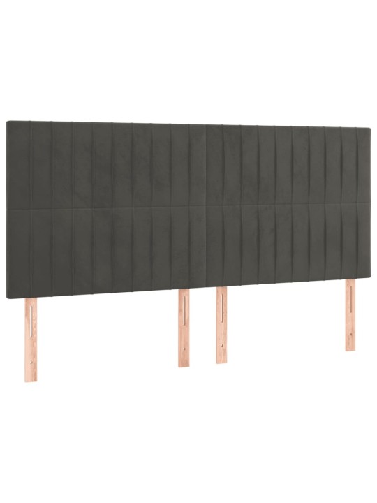 Box spring postel s matrací tmavě šedá 160x200 cm samet