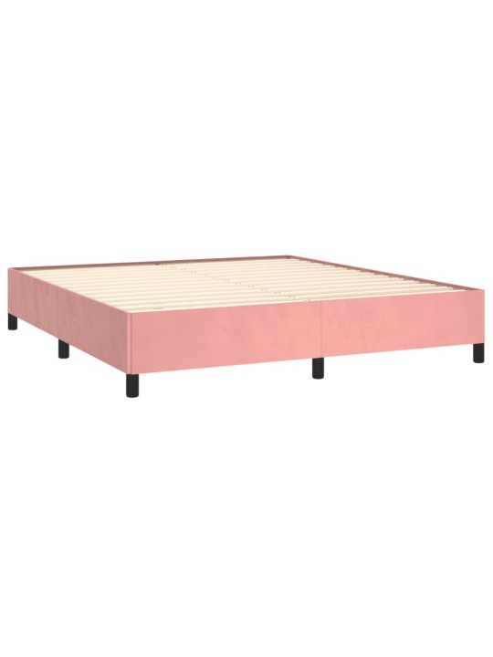 Box spring postel s matrací růžová 180x200 cm samet