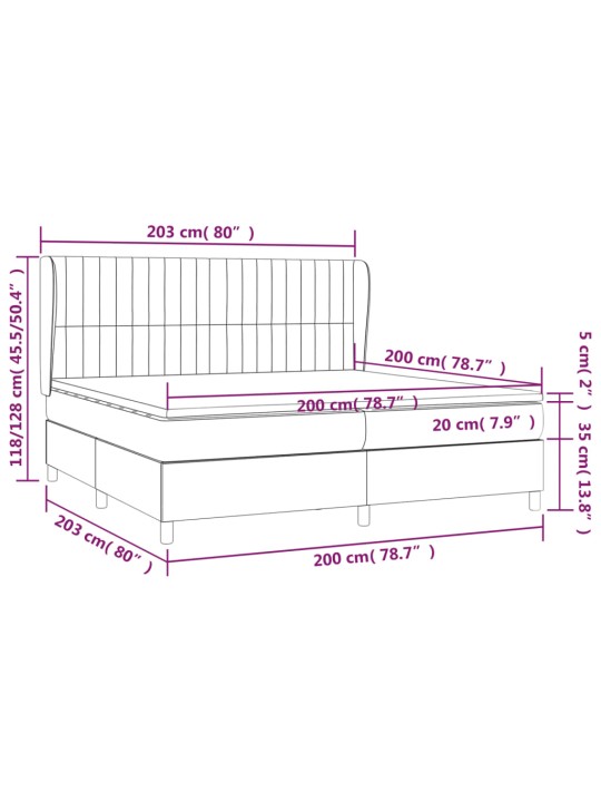 Box spring postel s matrací tmavě modrá 200x200 cm samet