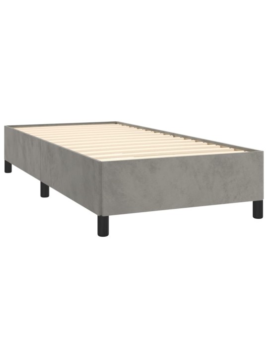 Box spring postel s matrací světle šedá 90x200 cm samet