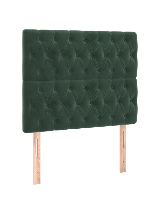 Box spring postel s matrací tmavě zelená 100x200 cm samet