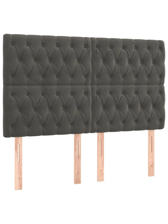 Box spring postel s matrací tmavě šedá 160x200 cm samet