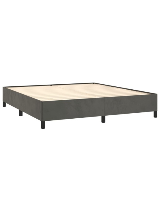 Box spring postel s matrací tmavě šedá 180x200 cm samet