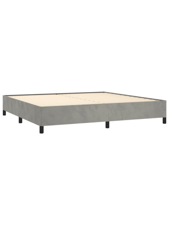 Box spring postel s matrací světle šedá 200x200 cm samet