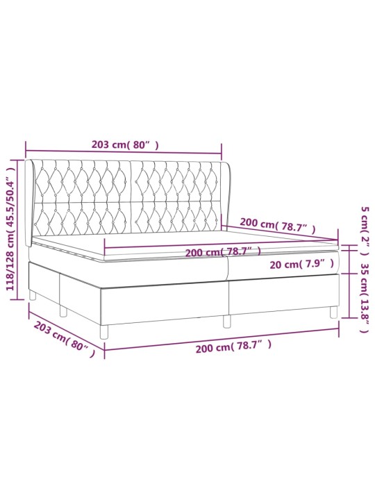Box spring postel s matrací tmavě šedá 200x200 cm samet