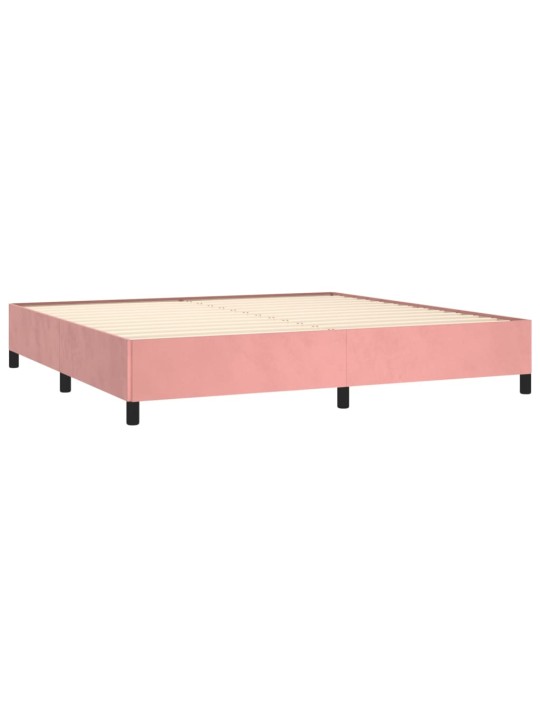 Box spring postel s matrací růžová 200x200 cm samet