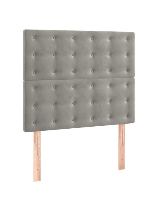 Box spring postel s matrací světle šedá 90x200 cm samet