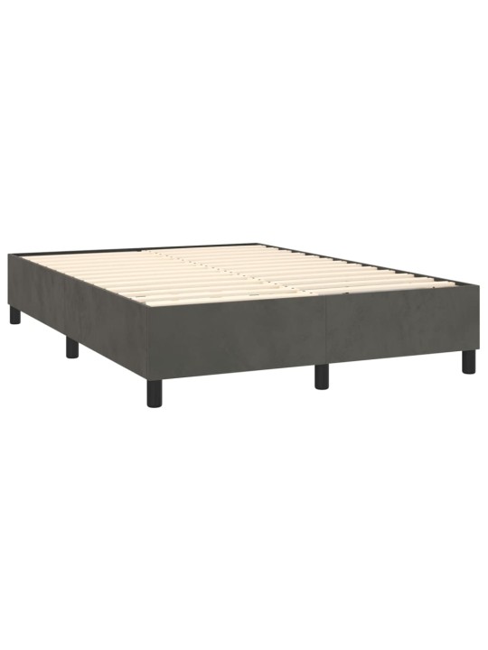 Box spring postel s matrací tmavě šedý 140 x 190 cm samet