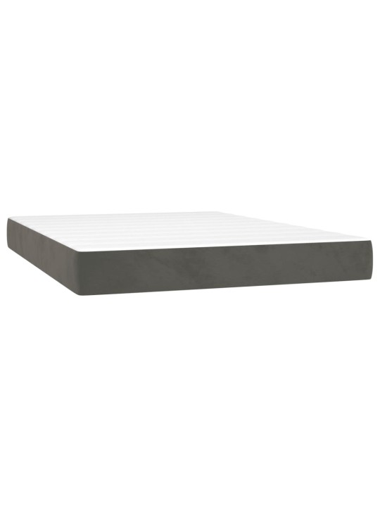 Box spring postel s matrací tmavě šedý 140 x 190 cm samet