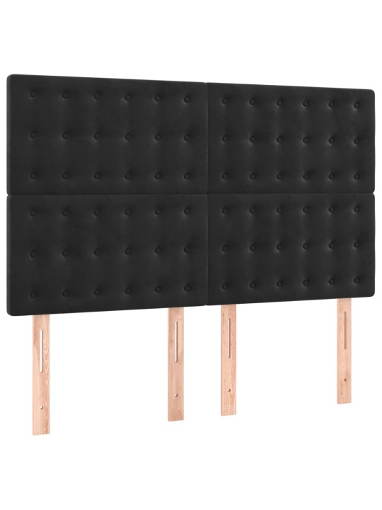 Box spring postel s matrací černá 140 x 190 cm samet