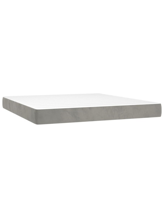 Box spring postel s matrací světle šedá 160x200 cm samet
