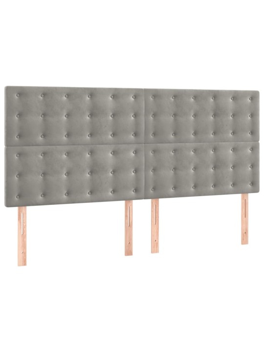 Box spring postel s matrací světle šedá 160x200 cm samet