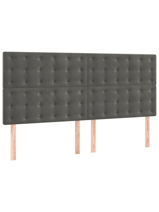 Box spring postel s matrací tmavě šedá 180x200 cm samet