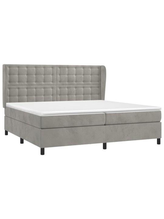 Box spring postel s matrací světle šedá 200x200 cm samet