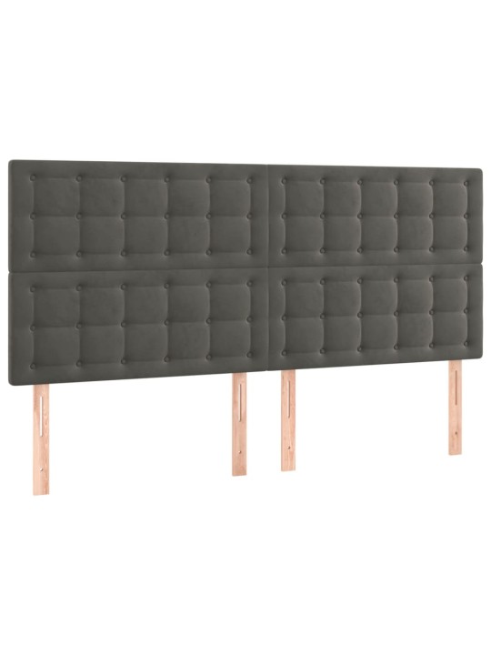 Box spring postel s matrací tmavě šedá 200x200 cm samet