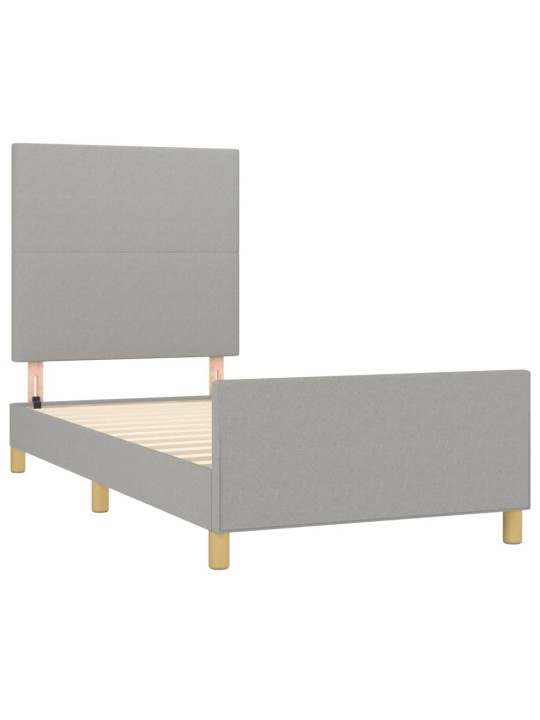 Rám postele bez matrace světle šedá 80 x 200 cm textil