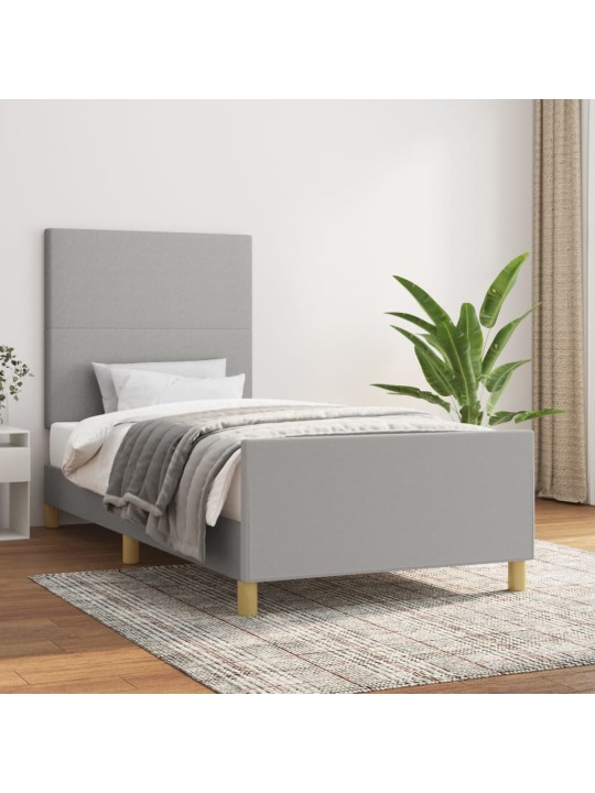 Rám postele bez matrace světle šedá 80 x 200 cm textil