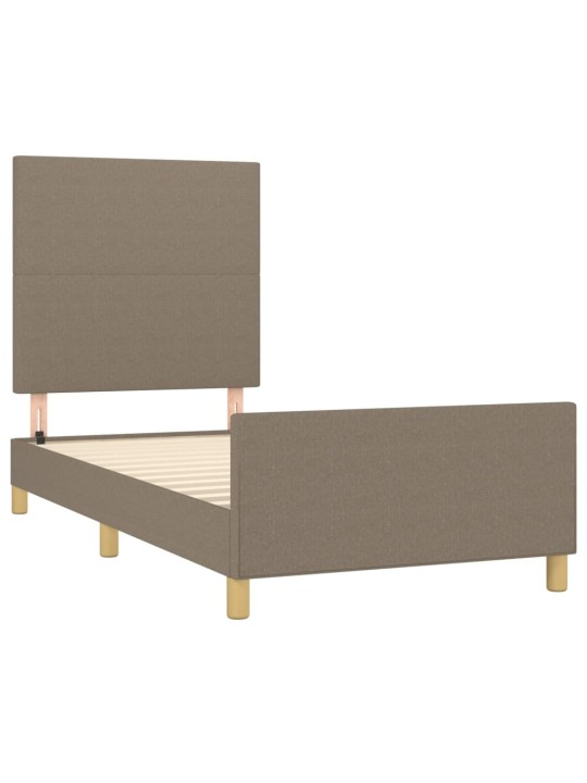 Rám postele bez matrací taupe 90x190 cm textil