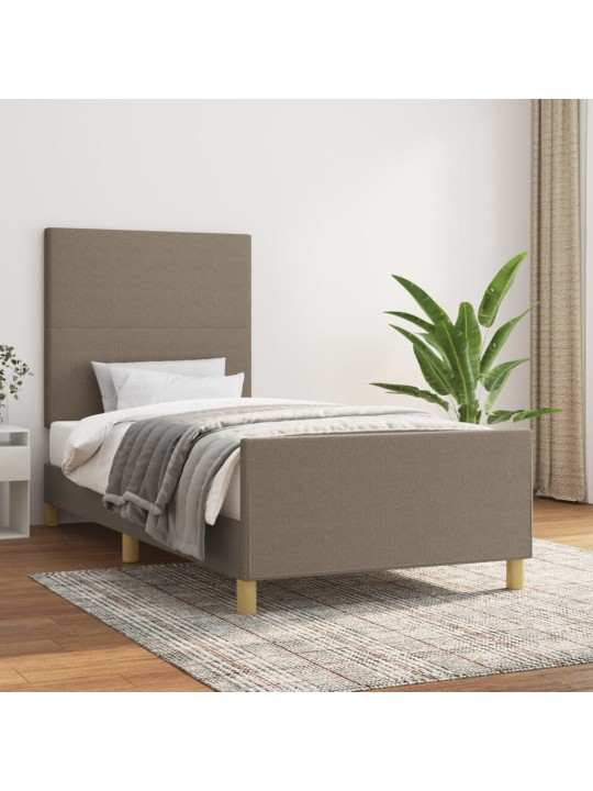 Rám postele bez matrací taupe 90x190 cm textil