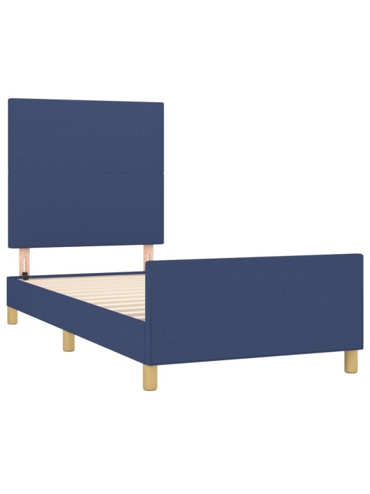 Rám postele bez matrací modrá 90x190 cm textil