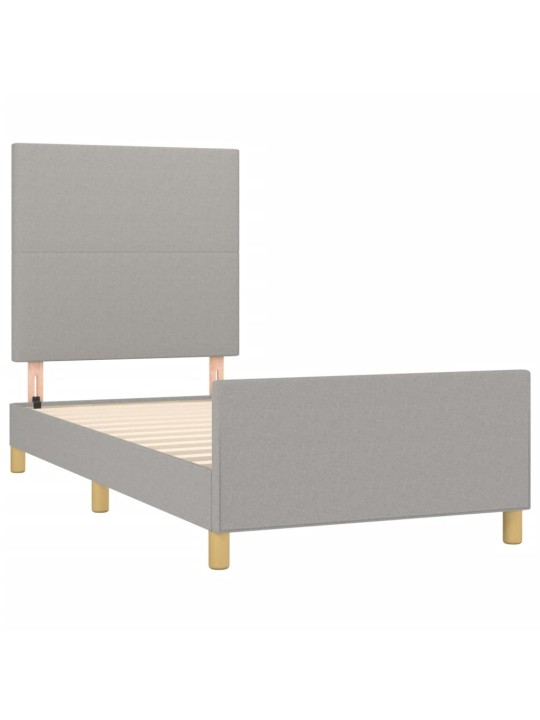 Rám postele bez matrace světle šedý 90 x 200 cm textil