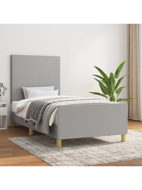 Rám postele bez matrace světle šedý 90 x 200 cm textil