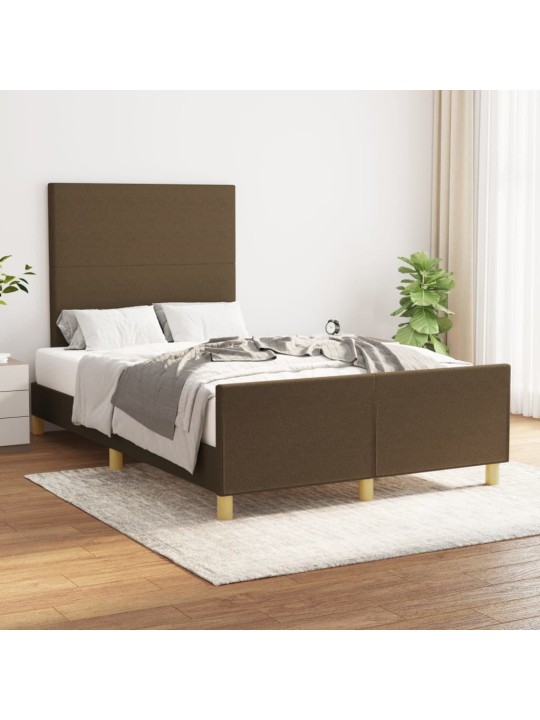 Rám postele bez matrace tmavě hnědá 120 x 200 cm textil