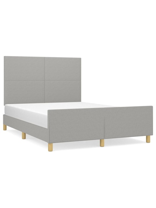 Rám postele bez matrace světle šedý 140 x 190 cm textil