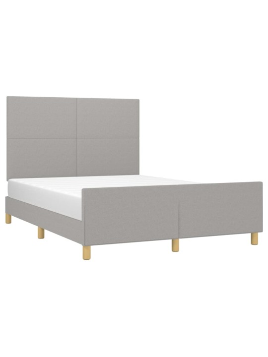 Rám postele bez matrace světle šedý 140 x 190 cm textil