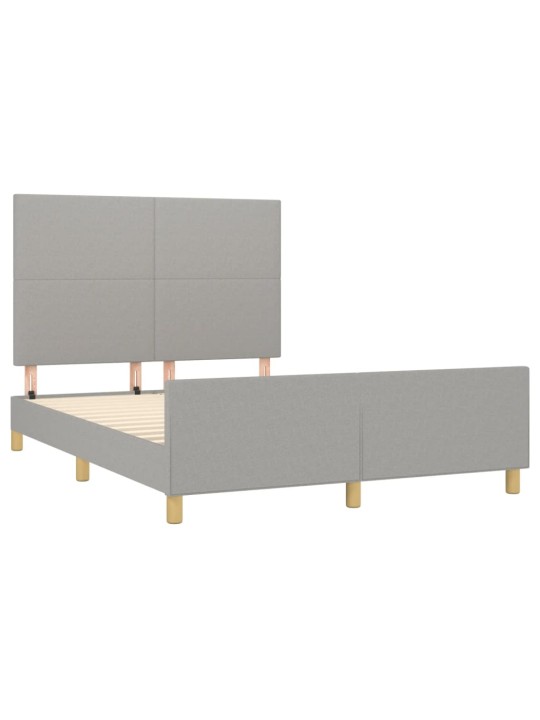 Rám postele bez matrace světle šedý 140 x 190 cm textil
