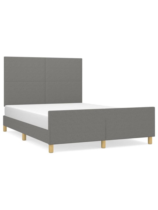 Rám postele bez matrace tmavě šedý 140 x 190 cm textil