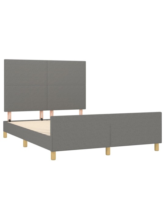 Rám postele bez matrace tmavě šedý 140 x 190 cm textil