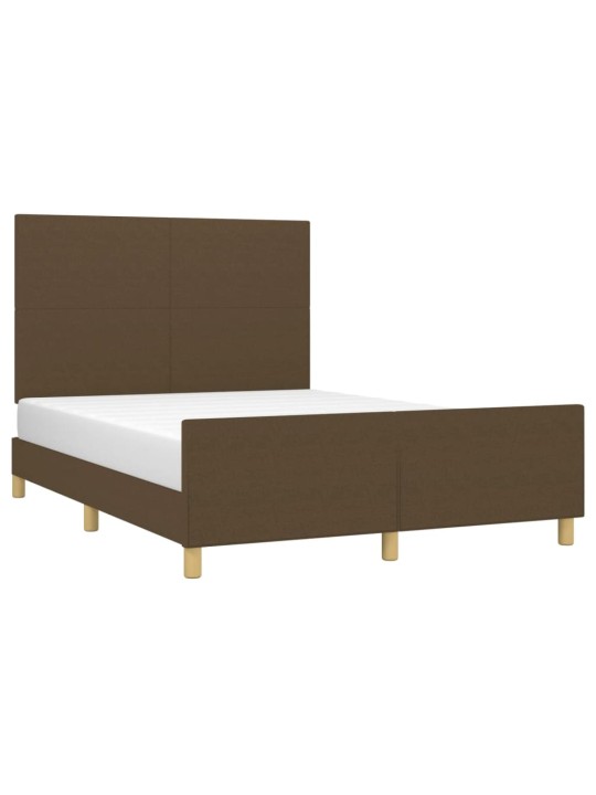 Rám postele bez matrace tmavě hnědý 140 x 190 cm textil