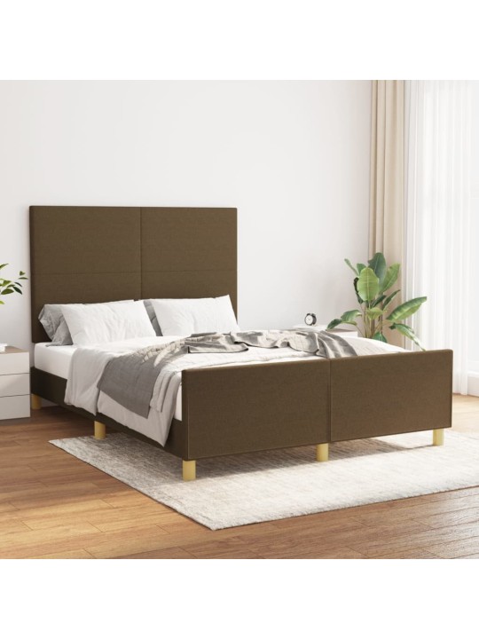 Rám postele bez matrace tmavě hnědý 140 x 200 cm textil