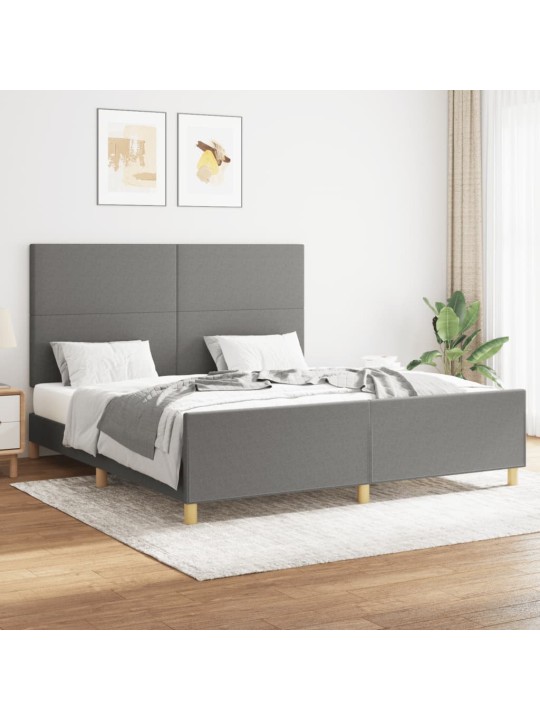 Rám postele bez matrace tmavě šedý 160 x 200 cm textil