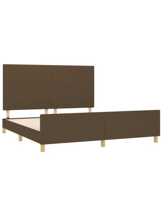 Rám postele bez matrace tmavě hnědý 160 x 200 cm textil