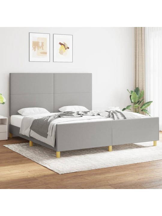 Rám postele bez matrace světle šedý 180 x 200 cm textil