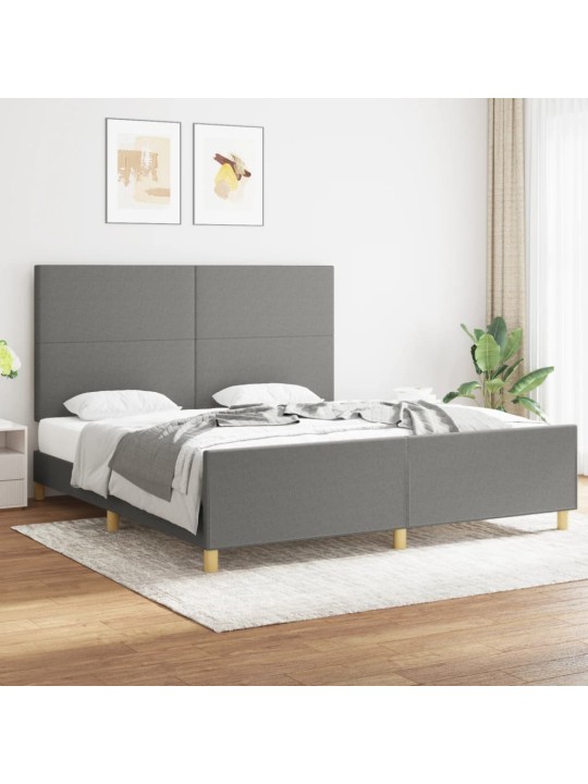 Rám postele bez matrace tmavě šedý 180 x 200 cm textil
