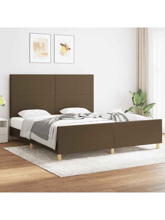 Rám postele bez matrace tmavě hnědý 180 x 200 cm textil