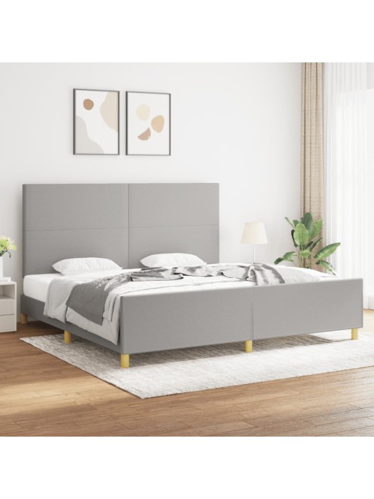 Rám postele bez matrace světle šedý 200 x 200 cm textil
