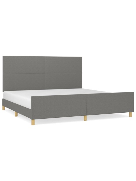 Rám postele bez matrace tmavě šedý 200 x 200 cm textil