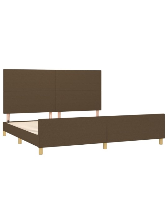 Rám postele bez matrace tmavě hnědý 200 x 200 cm textil