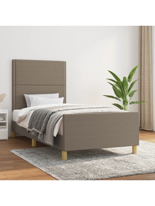 Rám postele bez matrací taupe 90x190 cm textil