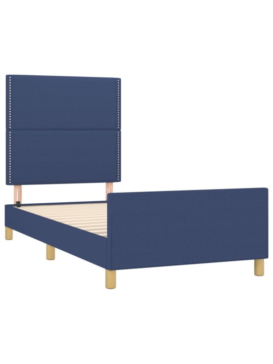 Rám postele bez matrací modrá 90x190 cm textil