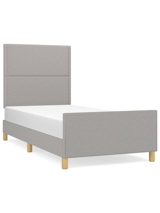 Rám postele bez matrace světle šedý 90 x 200 cm textil